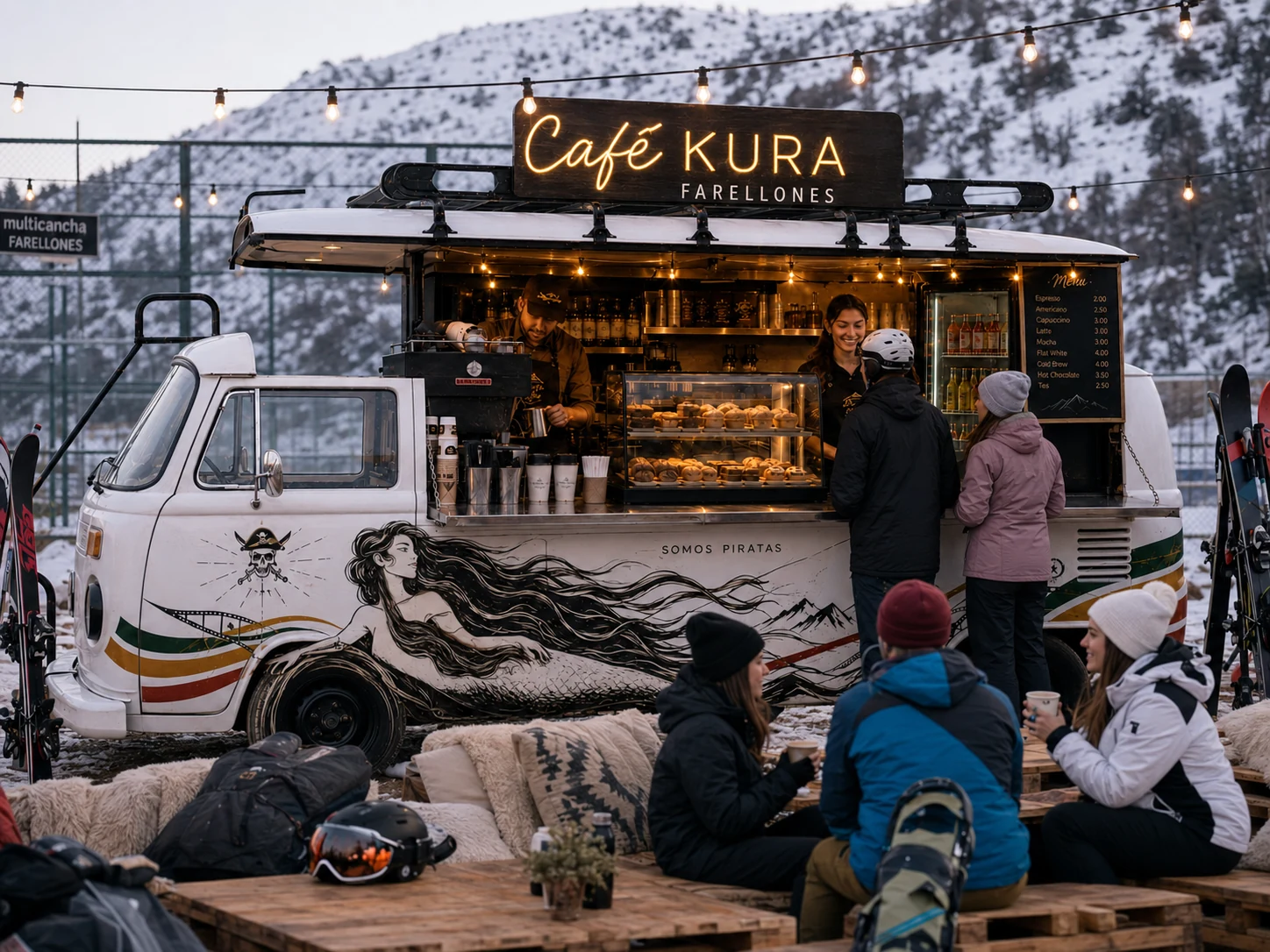 Visión conceptual de la KOMBI operando con público en la montaña