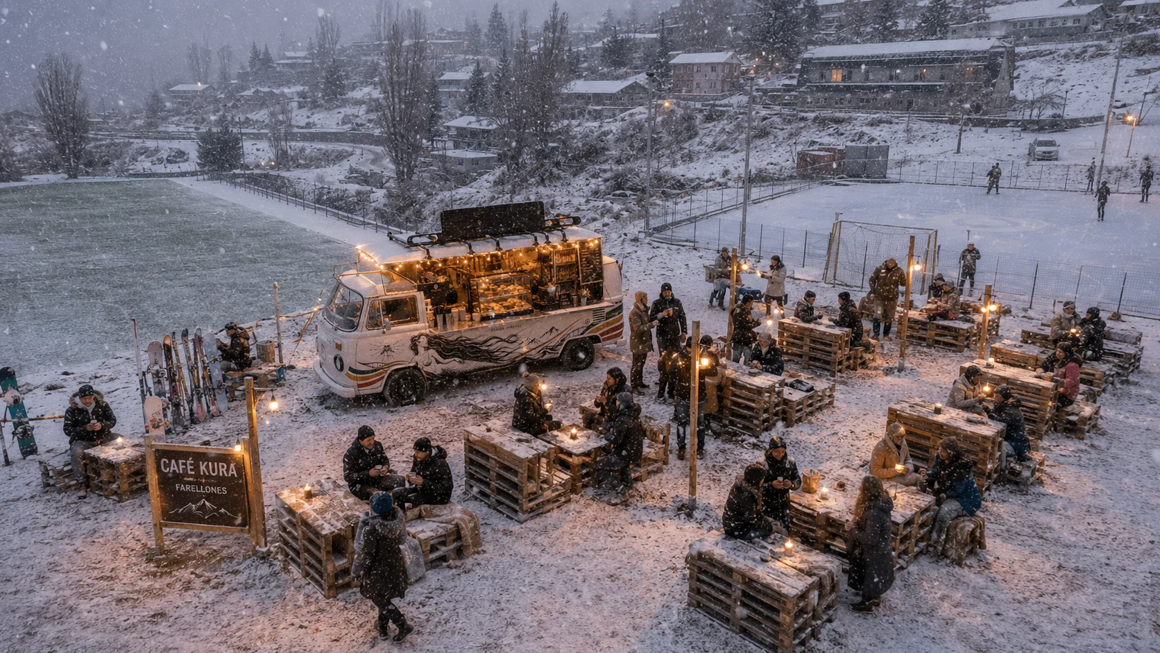 Visión conceptual de la KOMBI durante una nevada