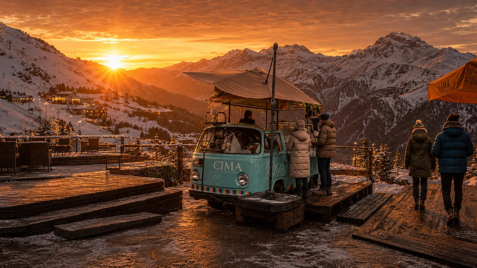 Propuesta visual de la KOMBI instalada en entorno de montaña